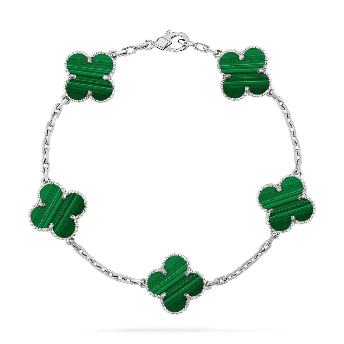 [⭐Luxery] CLOVER 5 MOTIF MALACHITE BRACELET COLLECTION