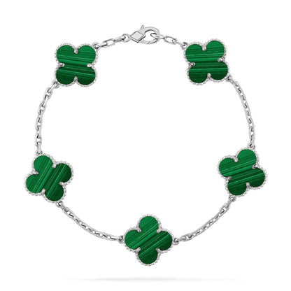[⭐Luxery] CLOVER 5 MOTIF MALACHITE BRACELET COLLECTION
