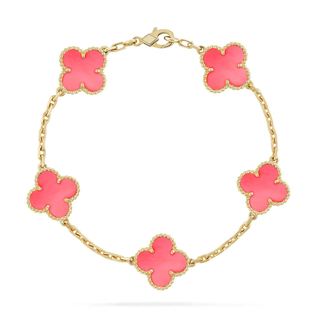 [⭐Luxery] CLOVER 5 MOTIFS  PINK MOP BRACELET COLLECTION