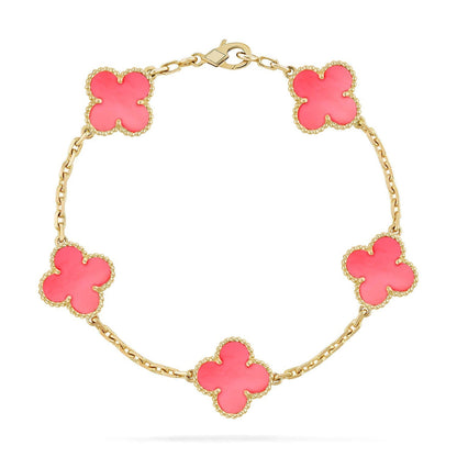 [⭐Luxery] CLOVER 5 MOTIFS  PINK MOP BRACELET COLLECTION