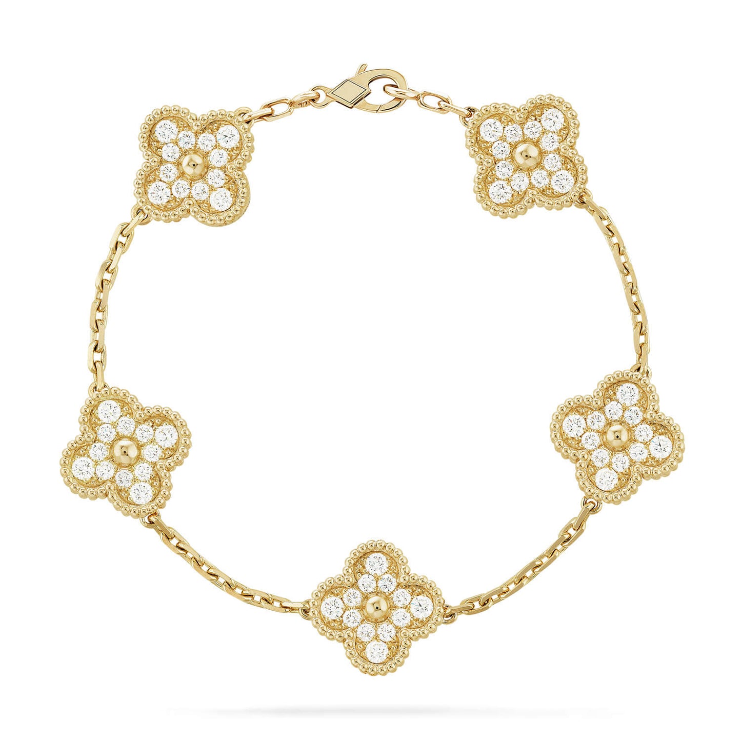 [⭐Luxery] CLOVER 5 MOTIF FULL DIAMOND BRACELET COLLECTION