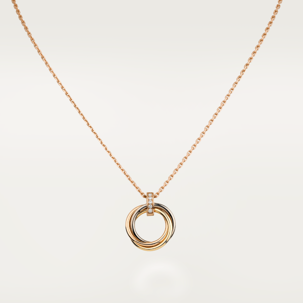 [⭐Luxery]TRINITY NECKLACE GOLD  DIAMONDS