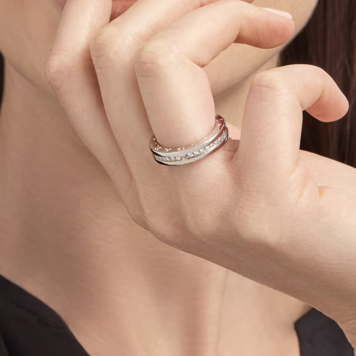 [⭐Luxery]ZERO 1 ONE-BAND PAVED DIAMONDS ON THE SPIRAL RING