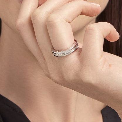 [⭐Luxery]ZERO 1 ONE-BAND PAVED DIAMONDS ON THE SPIRAL RING