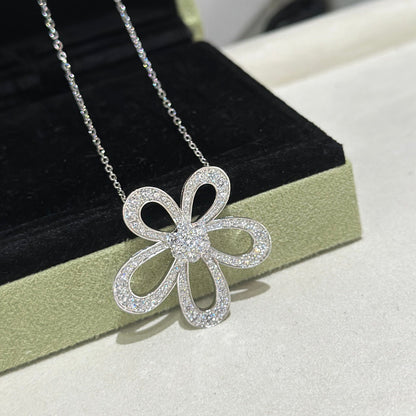 [⭐Luxery]FLOWERLACE NECKLACE FULL DIAMONDS