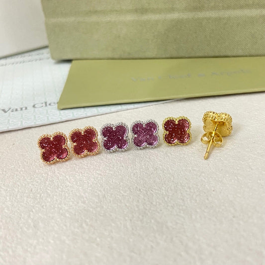 [⭐Luxery]2026 NEW MINI CLOVER 1 MOTIF  BUBBLE PINK ENAMEL