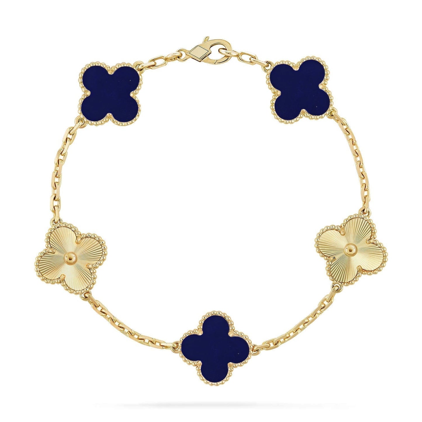 [⭐Luxery]CLOVER 5 MOTIF LAPIS LAZULI BRACELET COLLECTION