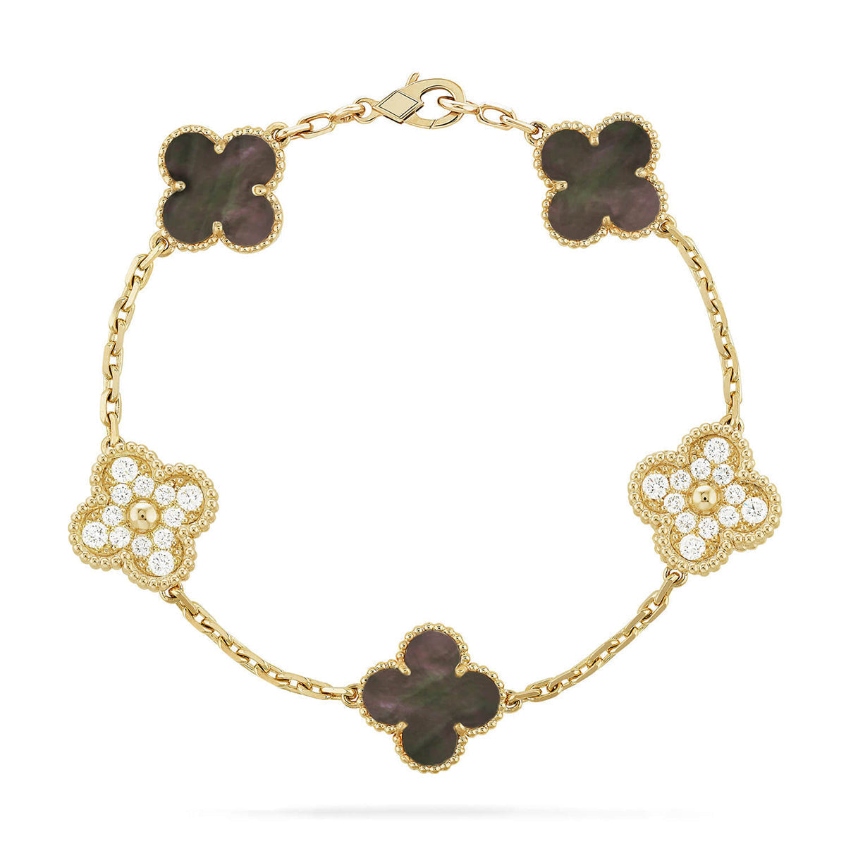 [⭐Luxery] CLOVER 5 MOTIF GRAY MOP BRACELET COLLECTION