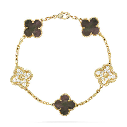 [⭐Luxery] CLOVER 5 MOTIF GRAY MOP BRACELET COLLECTION