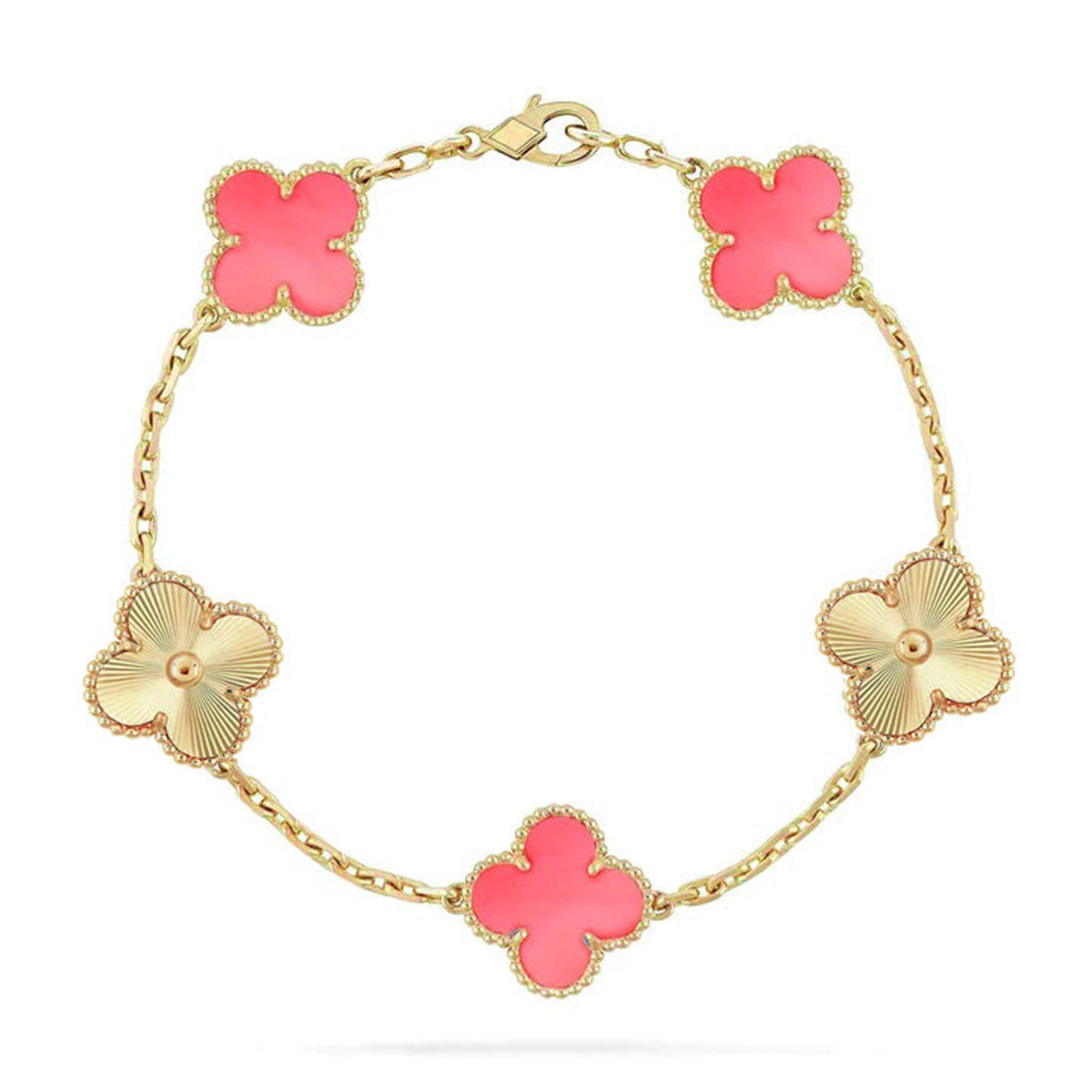 [⭐Luxery] CLOVER 5 MOTIFS  PINK MOP BRACELET COLLECTION