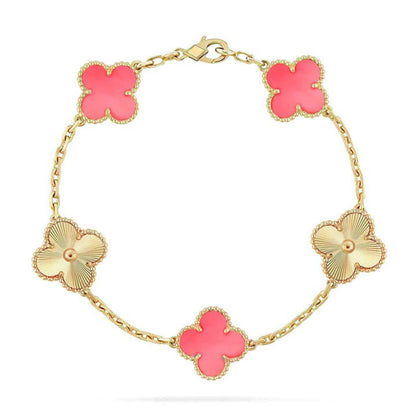 [⭐Luxery] CLOVER 5 MOTIFS  PINK MOP BRACELET COLLECTION