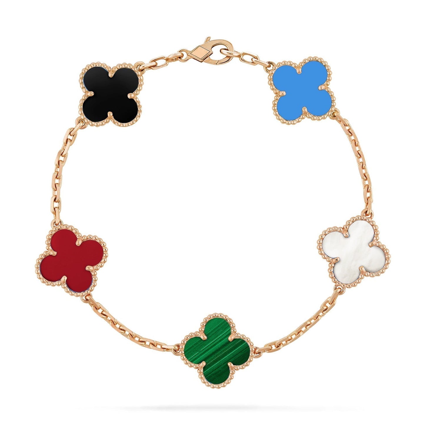 [⭐Luxery]CLOVER 5 MOTIFS MULTICOLOR BRACELET