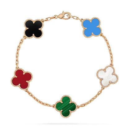 [⭐Luxery]CLOVER 5 MOTIFS MULTICOLOR BRACELET