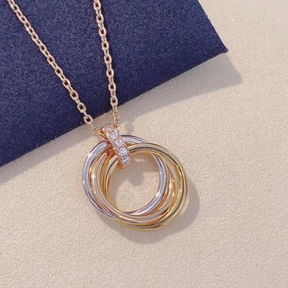 [⭐Luxery]TRINITY NECKLACE GOLD  DIAMONDS