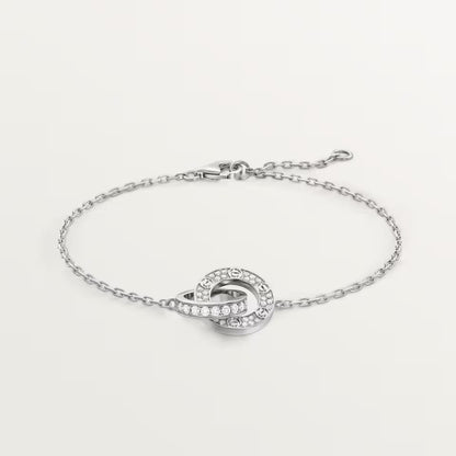 [⭐Luxery]LOVE DOUBLE RING FULL DIAMOND BRACELET
