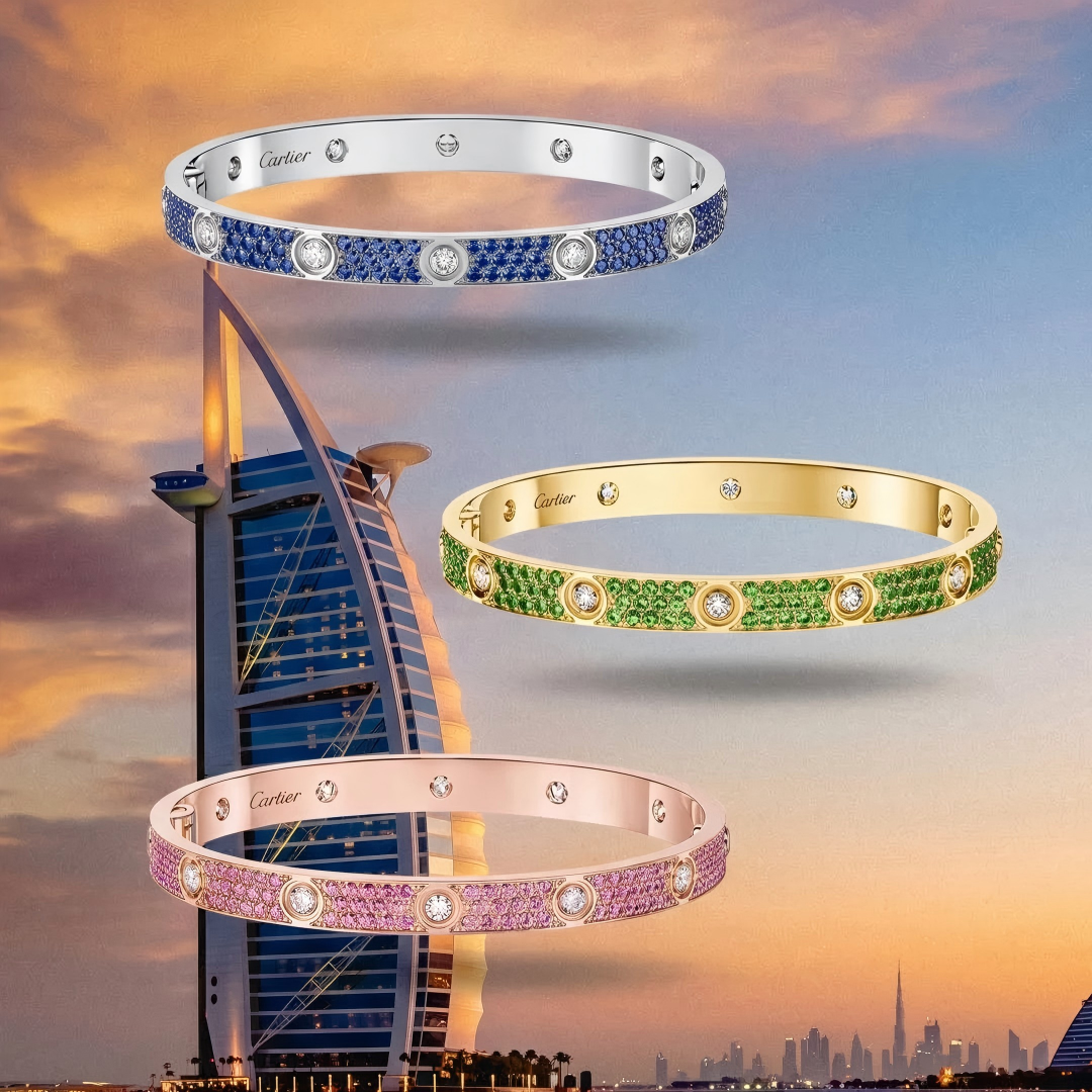 [⭐Luxery]2026 PAVE GEMSTONE LOVE BRACELET 6.1MM 10 DIAMONDS
