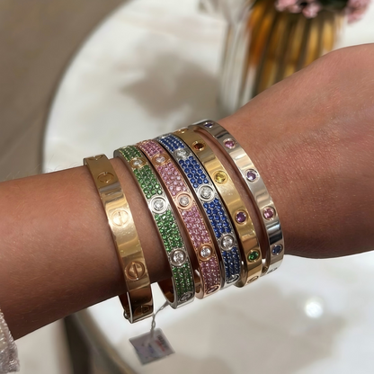 [⭐Luxery]2026 PAVE GEMSTONE LOVE BRACELET 6.1MM 10 DIAMONDS