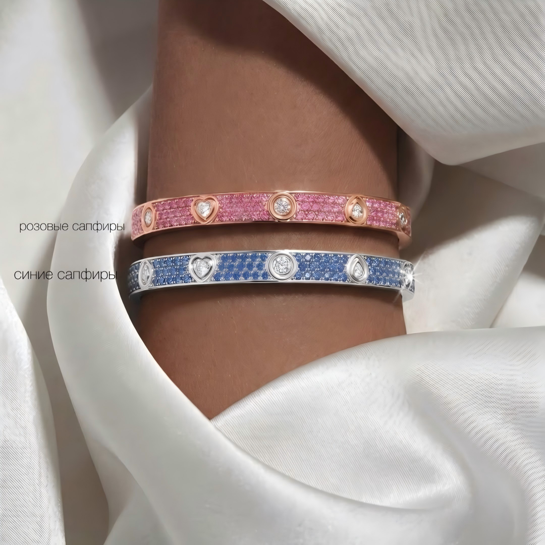 [⭐Luxery]2026 PAVE GEMSTONE LOVE BRACELET 6.1MM 10 DIAMONDS
