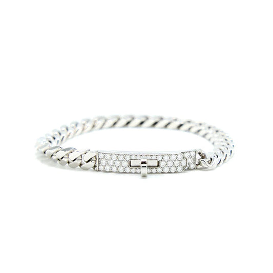 [⭐Luxery]KELLY CHAIN SILVER DIAMOND BRACELET
