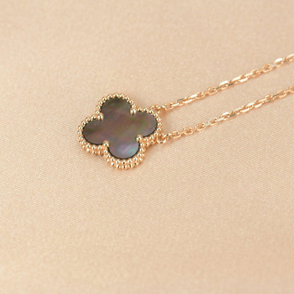 [⭐Luxery]CLOVER 15MM  GRAY MOTHER OF PEARL NECKLACE
