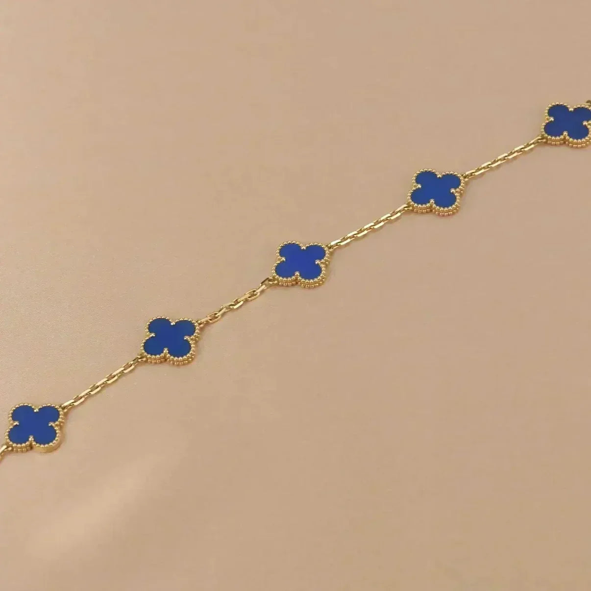 [⭐Luxery] CLOVER 5 MOTIF BLUE AGATE BRACELET COLLECTION