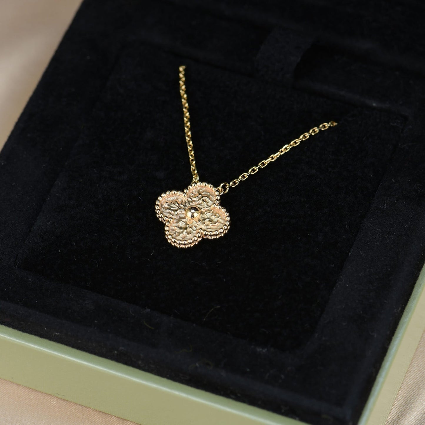 [⭐Luxery]CLOVER 15MM  BRONZING NECKLACE