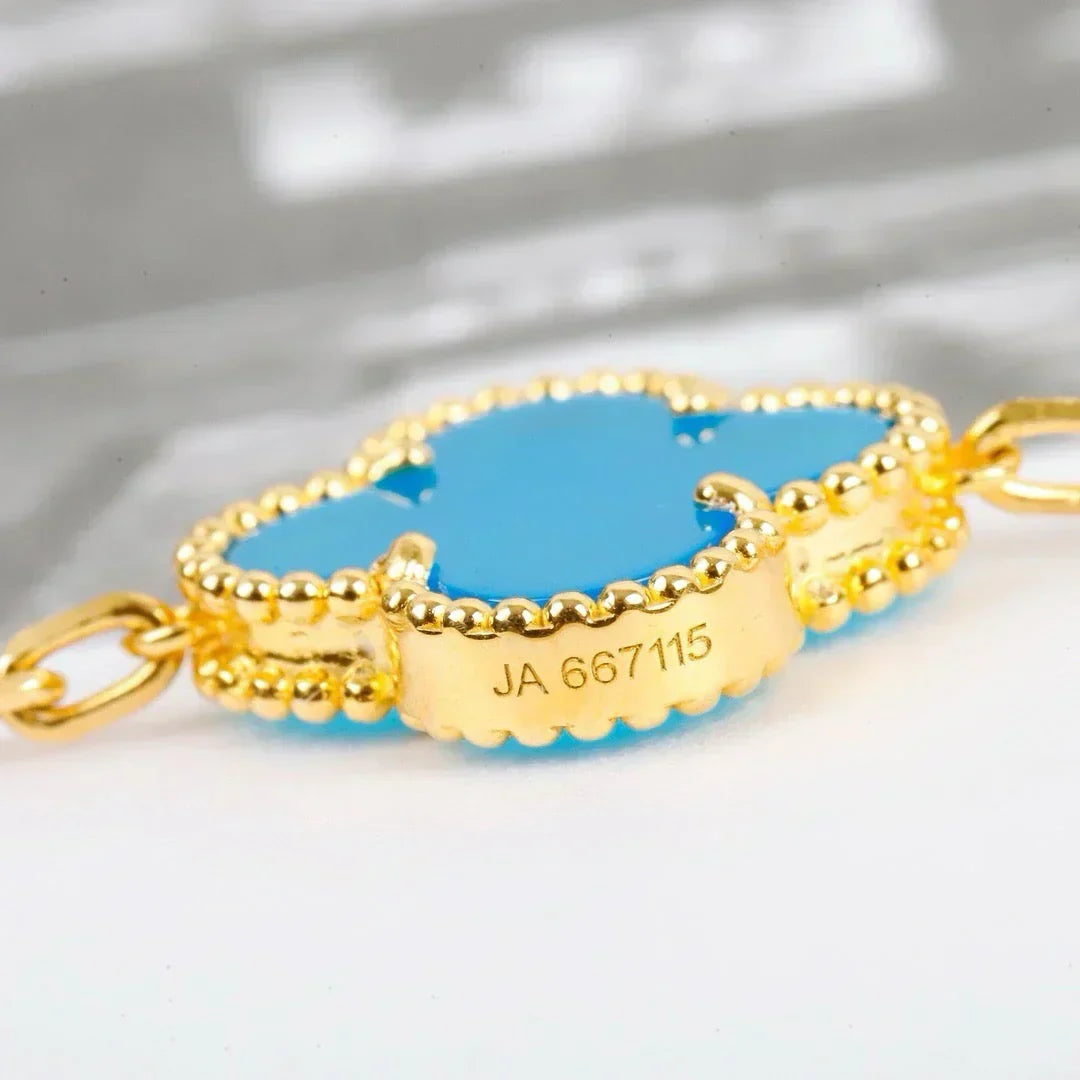 [⭐Luxery] CLOVER 5 MOTIF TURQUOISE BRACELET COLLECTION