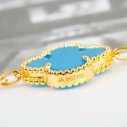 [⭐Luxery] CLOVER 5 MOTIF TURQUOISE BRACELET COLLECTION