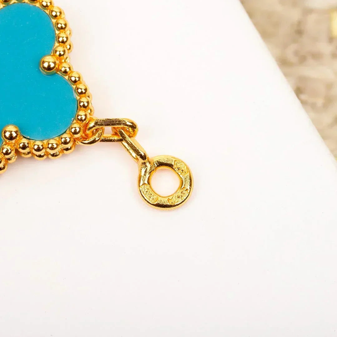 [⭐Luxery] CLOVER 5 MOTIF TURQUOISE BRACELET COLLECTION