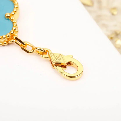 [⭐Luxery] CLOVER 5 MOTIF TURQUOISE BRACELET COLLECTION