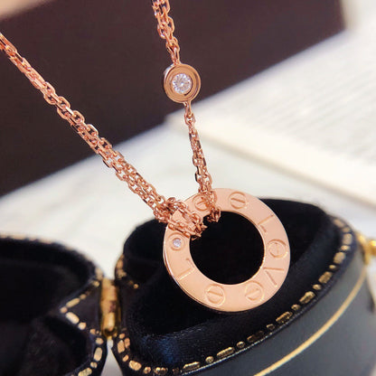 [⭐Luxery]LOVE NECKLACE 16MM 2 DIAMONDS