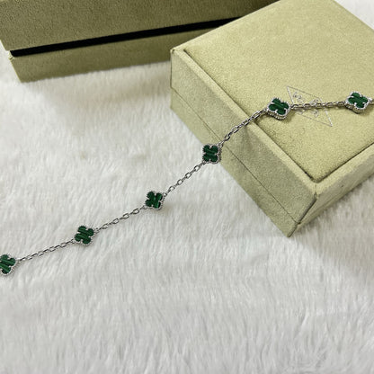 [⭐Luxery]CLOVER 6 MOTIF MALACHITE BRACELET