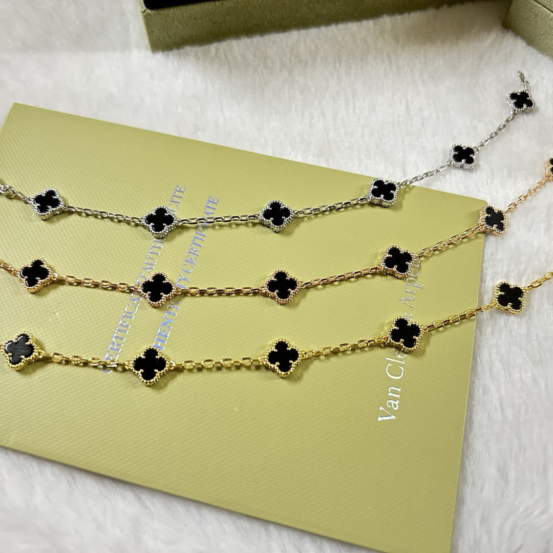 [⭐Luxery]CLOVER 6 MOTIF  ONYXS BRACELET