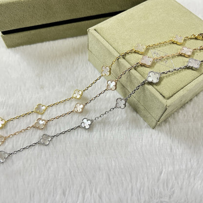 [⭐Luxery]CLOVER 6 MOTIF WHITE MOP BRACELET