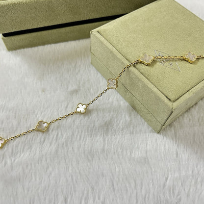[⭐Luxery]CLOVER 6 MOTIF WHITE MOP BRACELET