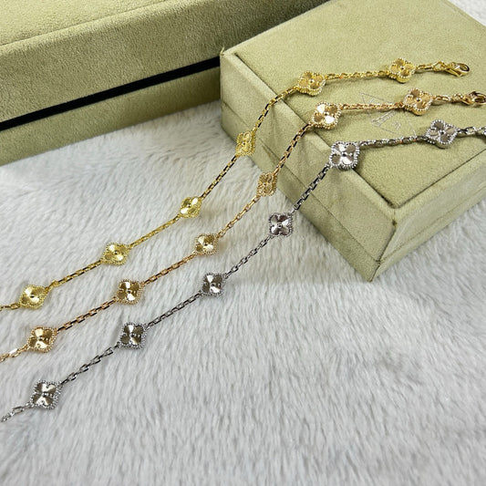 [⭐Luxery]CLOVER 6 MOTIF DIAMOND BRACELET