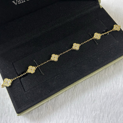 [⭐Luxery]CLOVER 6 MOTIF DIAMOND BRACELET