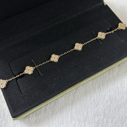 [⭐Luxery]CLOVER 6 MOTIF DIAMOND BRACELET