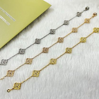 [⭐Luxery]CLOVER 6 MOTIF DIAMOND BRACELET