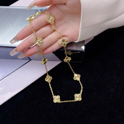 [⭐Luxery]CLOVER 10 MOTIFS LASER NECKLACE