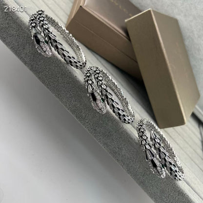 [⭐Luxery]NEW OBSIDIAN & DIAMOND SERPENT BRACELET
