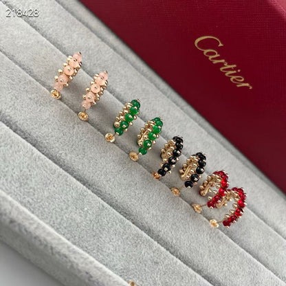 [⭐Luxery]NEW COLORED GEMSTONE COLLECTION SMALL HOOP EARRINGS