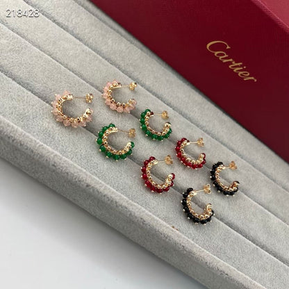 [⭐Luxery]NEW COLORED GEMSTONE COLLECTION SMALL HOOP EARRINGS