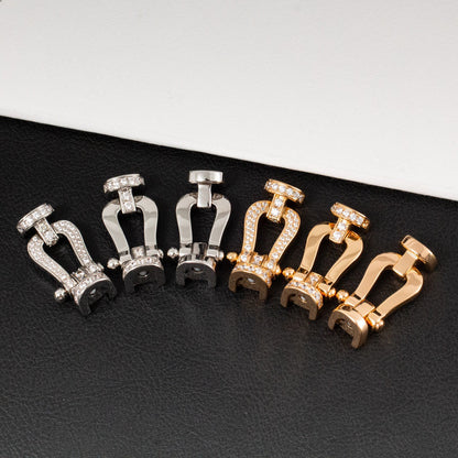 [⭐Luxery]FORCE LARGE HORSESHOE HALF DIAMOND BRACELET ROSE GOLD