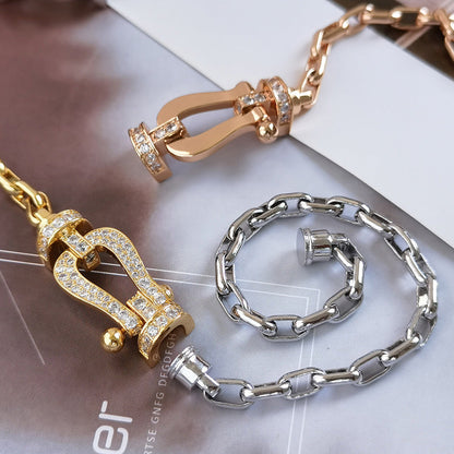 [⭐Luxery]FORCE LARGE HORSESHOE CLASP  METAL BRACELET