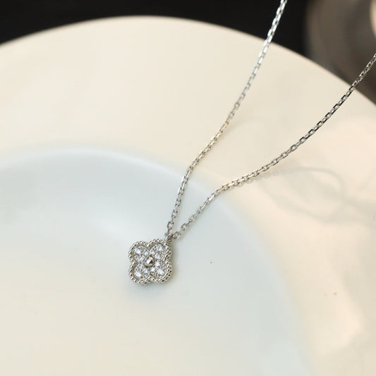 [⭐Luxery]CLOVER MINI 9.5MM PENDANT DIAMOND NECKLACE