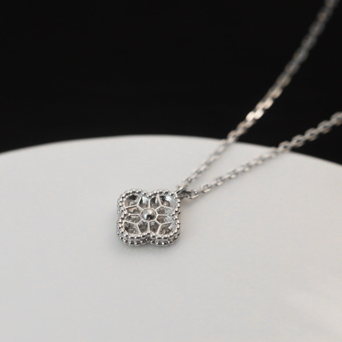 [⭐Luxery]CLOVER MINI 9.5MM PENDANT DIAMOND NECKLACE