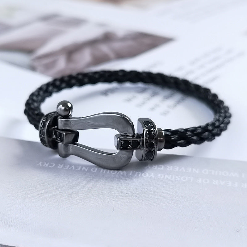 [⭐Luxery]FORCE LARGE SERIES HORSESHOE BLACK SAMURAI BRACELET