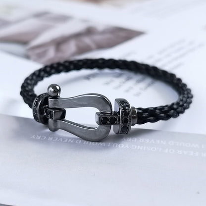 [⭐Luxery]FORCE LARGE SERIES HORSESHOE BLACK SAMURAI BRACELET