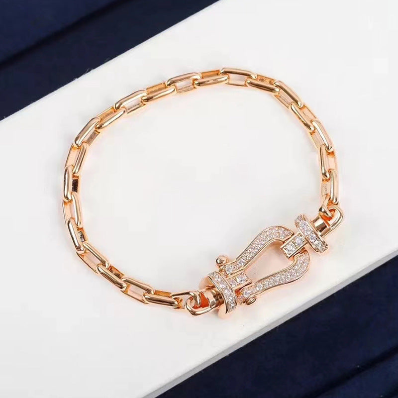 [⭐Luxery]FORCE LARGE HORSESHOE CLASP  METAL BRACELET